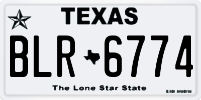 TX license plate BLR6774