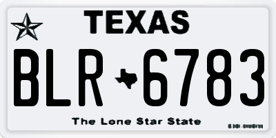 TX license plate BLR6783