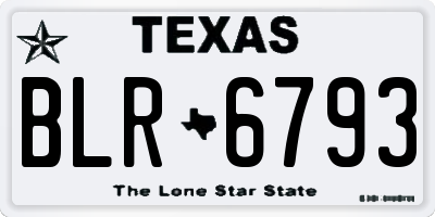 TX license plate BLR6793