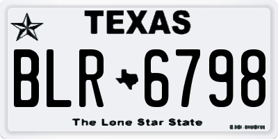 TX license plate BLR6798