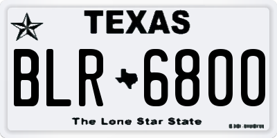 TX license plate BLR6800