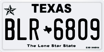 TX license plate BLR6809