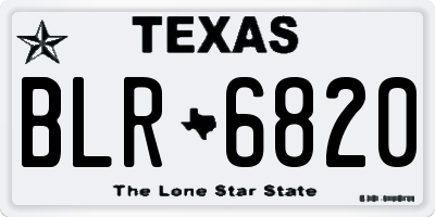 TX license plate BLR6820
