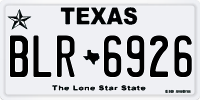 TX license plate BLR6926