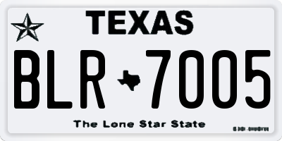 TX license plate BLR7005
