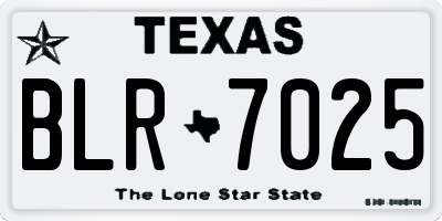 TX license plate BLR7025