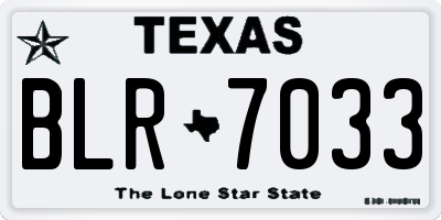 TX license plate BLR7033