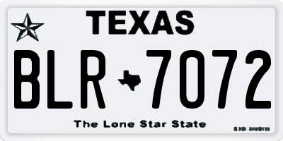TX license plate BLR7072