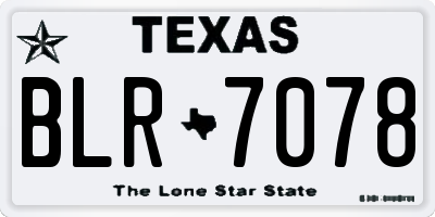 TX license plate BLR7078