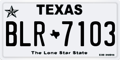 TX license plate BLR7103