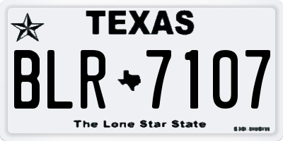TX license plate BLR7107