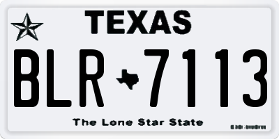 TX license plate BLR7113