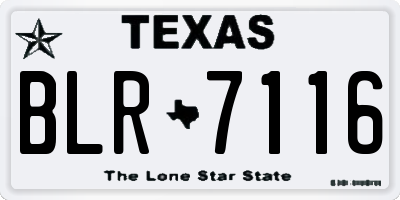 TX license plate BLR7116