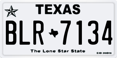 TX license plate BLR7134