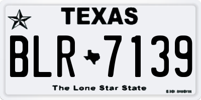 TX license plate BLR7139