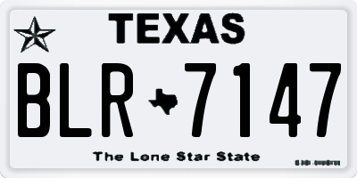 TX license plate BLR7147