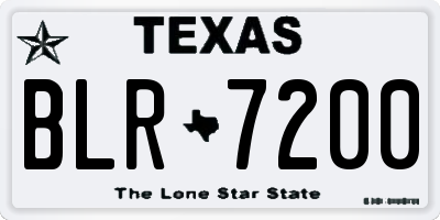 TX license plate BLR7200
