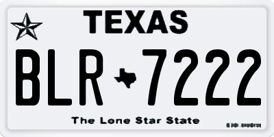 TX license plate BLR7222