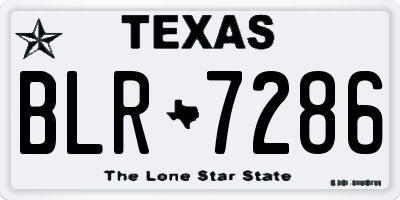 TX license plate BLR7286