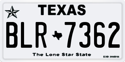 TX license plate BLR7362