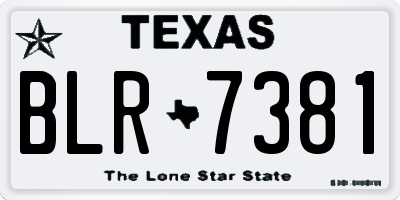 TX license plate BLR7381