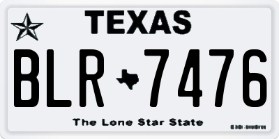 TX license plate BLR7476