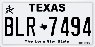 TX license plate BLR7494