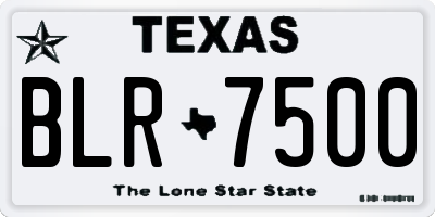 TX license plate BLR7500
