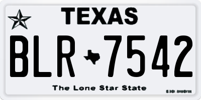 TX license plate BLR7542