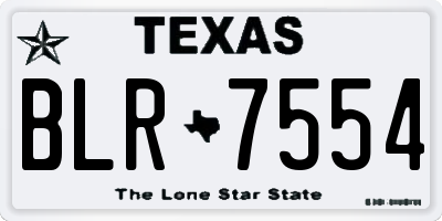 TX license plate BLR7554