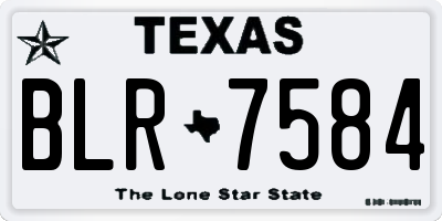 TX license plate BLR7584