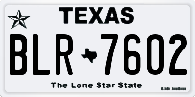 TX license plate BLR7602