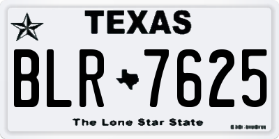 TX license plate BLR7625