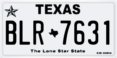 TX license plate BLR7631