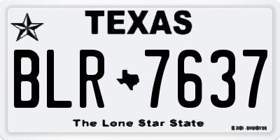 TX license plate BLR7637