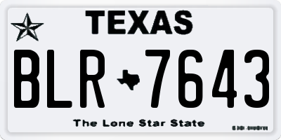 TX license plate BLR7643