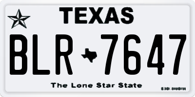 TX license plate BLR7647