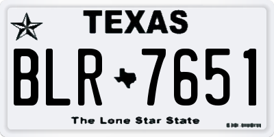 TX license plate BLR7651