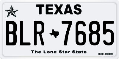 TX license plate BLR7685