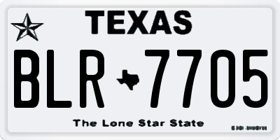 TX license plate BLR7705
