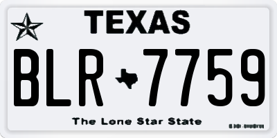 TX license plate BLR7759