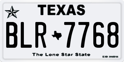 TX license plate BLR7768