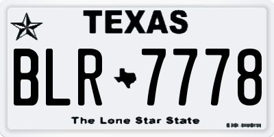 TX license plate BLR7778