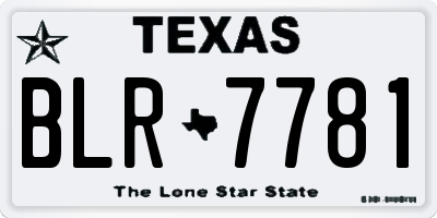 TX license plate BLR7781