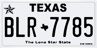TX license plate BLR7785