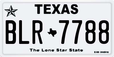 TX license plate BLR7788