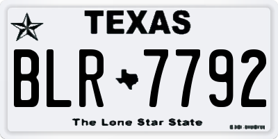 TX license plate BLR7792