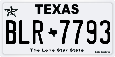 TX license plate BLR7793