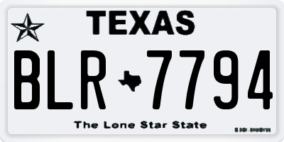 TX license plate BLR7794