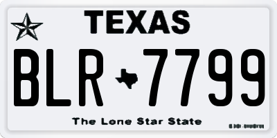 TX license plate BLR7799